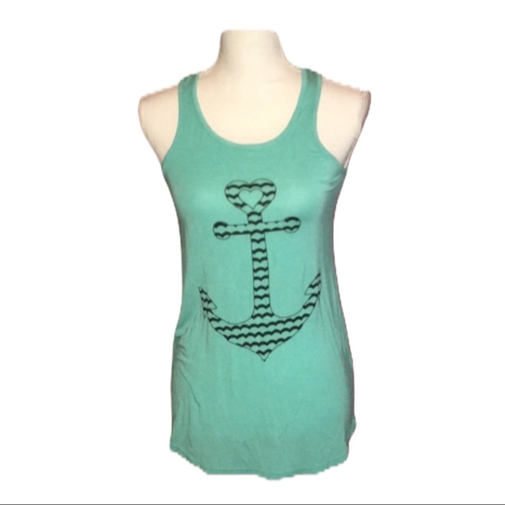 Aqua Nautical Anchor Tank Top | M | NWOT